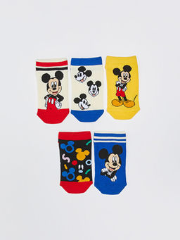 Mickey Mouse Desenli Erkek ?ocuk Patik ?orap 5li