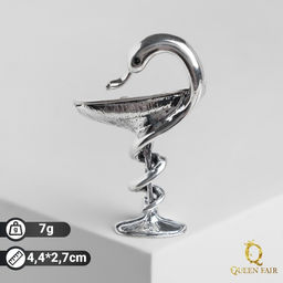 Брошь Змея в геральдике знак, цвет чернёное серебро