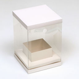 Коробка для цветов с вазой и PVC окнами, складная, 16?23?16 см, белый - UPAK LAND фото 2