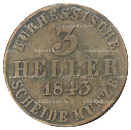 3 гелера 1843 года Германские государства Гессен-Кассель