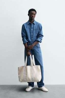 CAMISA REGULAR FIT CHAMBRAY / Azul medio