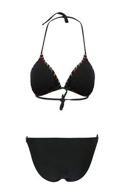 Siyah-Cok Renkli Duz Ucgen Hipster Normal Bel Kaps?z Bikini Tak?m? TBESS26BT00202 - Trendyolmilla фото 2
