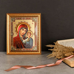 Икона 20х25 Казанская Богоматерь под стеклом / 048S-33 / KS2917-332 / - Галеонтрейд фото 2