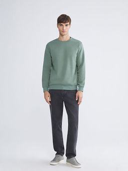 Bisiklet Yaka Erkek Kal?n Sweatshirt