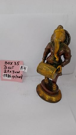 Ганеш Music дарующий счастье и удачу Red-Gold бронза h-21см L-9см 1,986кг - Сандаловый дом фото 2