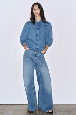 ZW COLLECTION HIGH-WAIST PALAZZO JEANS - Zara фото 13