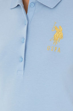 Женская голубая базовая футболка - U.s. polo assn фото 7