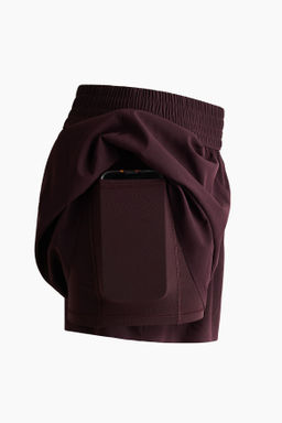 Shorts de deporte de doble capa con bolsillo