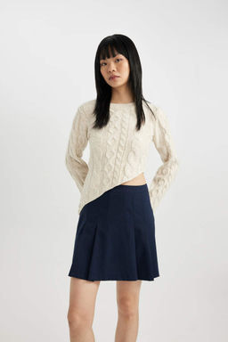 Облегающий свитер с круглым вырезом - Defacto фото 3