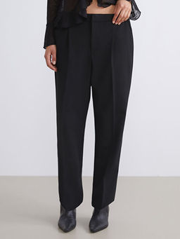 Loose Fit Kad?n Pileli Pantolon