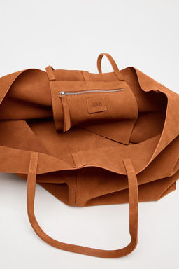 SUEDE MAXI TOTE BAG - Zara фото 5