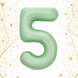Шар фольгированный 32/81см "Цифра "5" (зеленый)