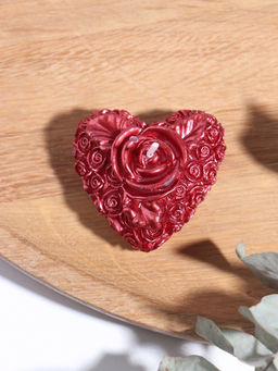 Цена за 2 шт. Набор свечей декоративных «Сердце с розой», 2 шт., 5×2.5 см, красный