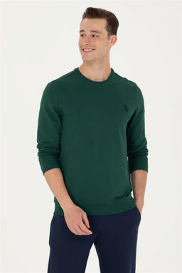 U. S. Polo Assn Мужской зеленый свитшот с круглым вырезом