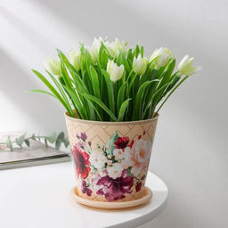 Цена за 3 шт. Горшок для цветов Доляна «Гранди», 800 мл, цвет бежевый