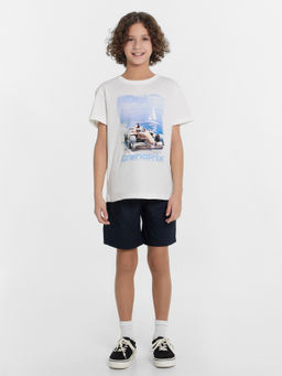 Футболка для мальчиков белая с принтом и надписью Grandpri - Mark formelle фото 2