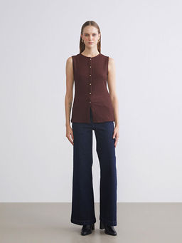 Bisiklet Yaka Dokulu Bluz