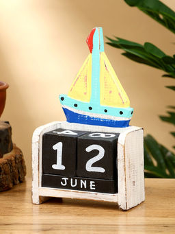 Календарь настольный Парусник, 11516 см, дерево, жёлтый