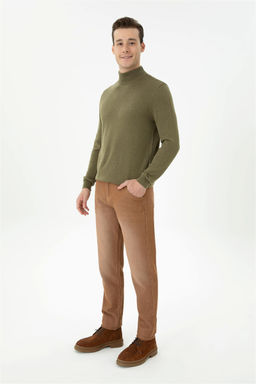 U. S. Polo Assn Мужской базовый свитер хаки меланжевого цвета - U.s. polo assn фото 4