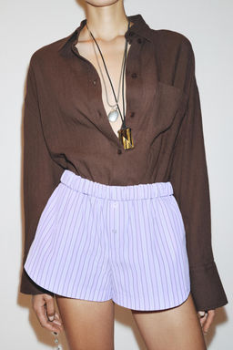 MINI SHORTS WITH TURN-UP WAIST - Zara фото 9