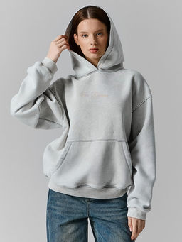 Теплое худи женское серое с начесом - Mark formelle фото 3