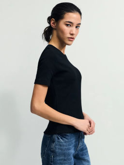 Базовая футболка в рубчик / Zarina  фото 5