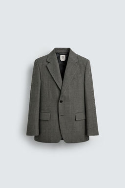LIMITED EDITION 100% WOOL HOUNDSTOOTH BLAZER - Zara фото 7