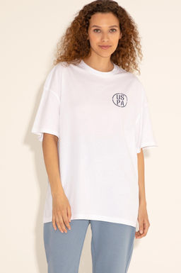 Erkek Oversize Fit Bisiklet Yaka Beyaz Ti__rt