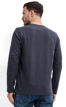 Лонгслив мужской с принтом F111-1001-332 темно-серый - Fine joyce фото 7