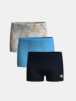 Bask?l? Erkek ?ocuk Boxer 3l?