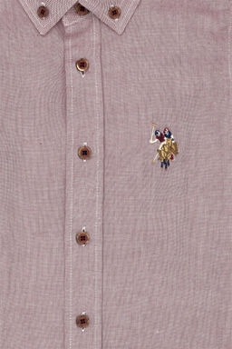 Базовая рубашка вишневого цвета с длинным рукавом для мальчика Неожиданная скидка в корзине - U.s. polo assn фото 3