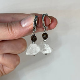 Серьги из Раухтопаза и Горного Хрусталя - Радуга самоцветов фото 2