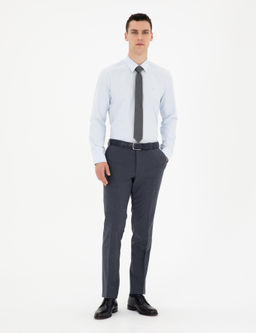 A__k Mavi Slim Fit Uzun Kollu Basic G_mlek