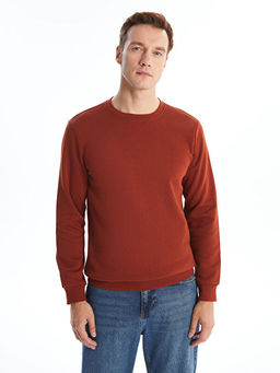 Bisiklet Yaka Uzun Kollu Erkek Kal?n Sweatshirt