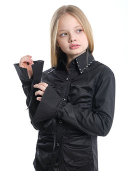 Рубашка для девочки черная 33-92531 черный