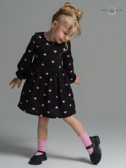 Платье Моана розовые сердечки на черном - Sovalina фото 18