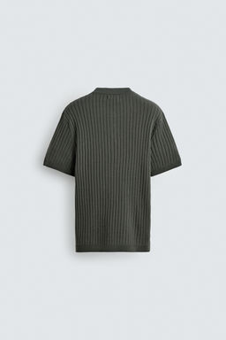 CAMISETA PUNTO CANAL? CUELLO PANADERO / Khaki - Zara фото 9