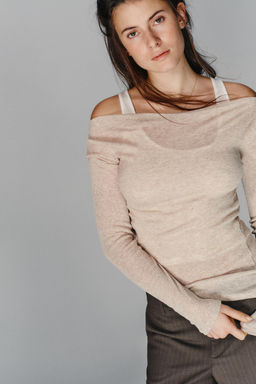 ASYMMETRIC MOCK LAYER T-SHIRT - Zara фото 2