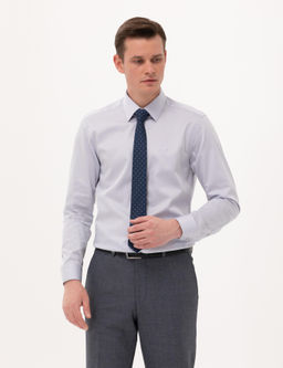 Gri Slim Fit Uzun Kollu Klasik G_mlek