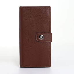 Портмоне мужское, на магните, три отделения, коричневое