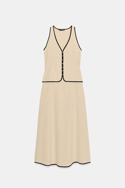 VESTIDO MIDI VIVOS CONTRASTE / Beige claro - Zara фото 8