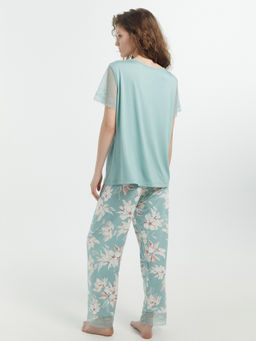 Комплект женский (джемпер, бриджи) зеленый с акварельными цветами - Mark formelle фото 4