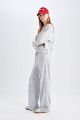 Длинные и широкие спортивные штаны прямого кроя - Defacto фото 3