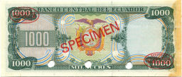 1000 сукре Эквадор Образец