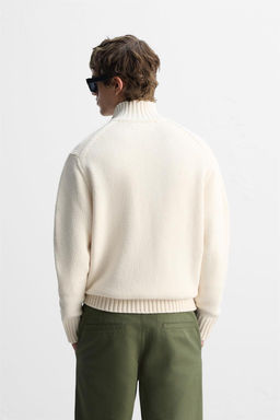 COTTON-WOOL BLEND BUTTON-UP SWEATER - Zara фото 3