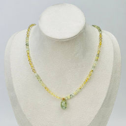 Колье из Пренита и Цитрина 45 см +