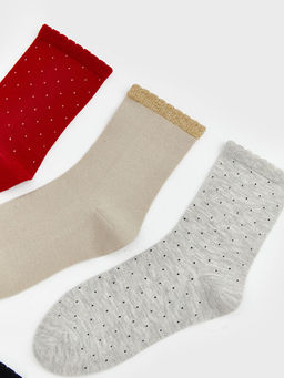 Puantiyeli Kad?n Soket ?orap 5li
