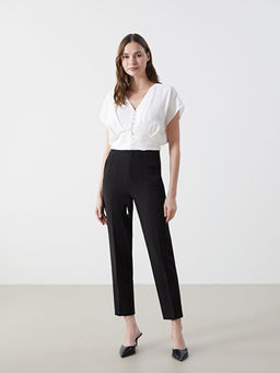 V Yaka Crop Kad?n Bluz