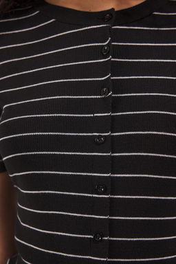 Trendyolmilla Lacivert Bisiklet Yaka Triko Ince Bluz TWOSS25BZ00300  фото 3