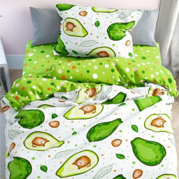 Постельное бельё 1.5сп Павлинка Авокоты 145х215, 150х215,70х70 см 1шт,бязь, 125г/м, 100% хлопок